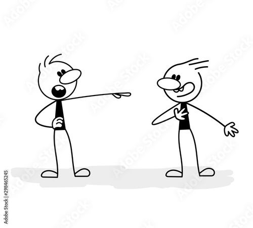 Stick men swear