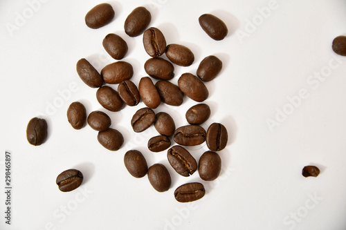 coffee beans on a white background photo