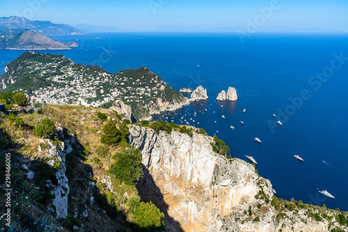Stunning panorama of Capri from Monte Solaro  589 metres   the highest point on Capri  Campania  Italy