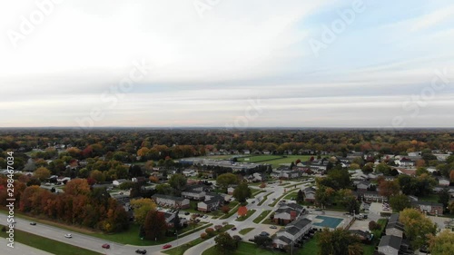 Drone flying over Clinton Township MI in the evening at 200ft photo