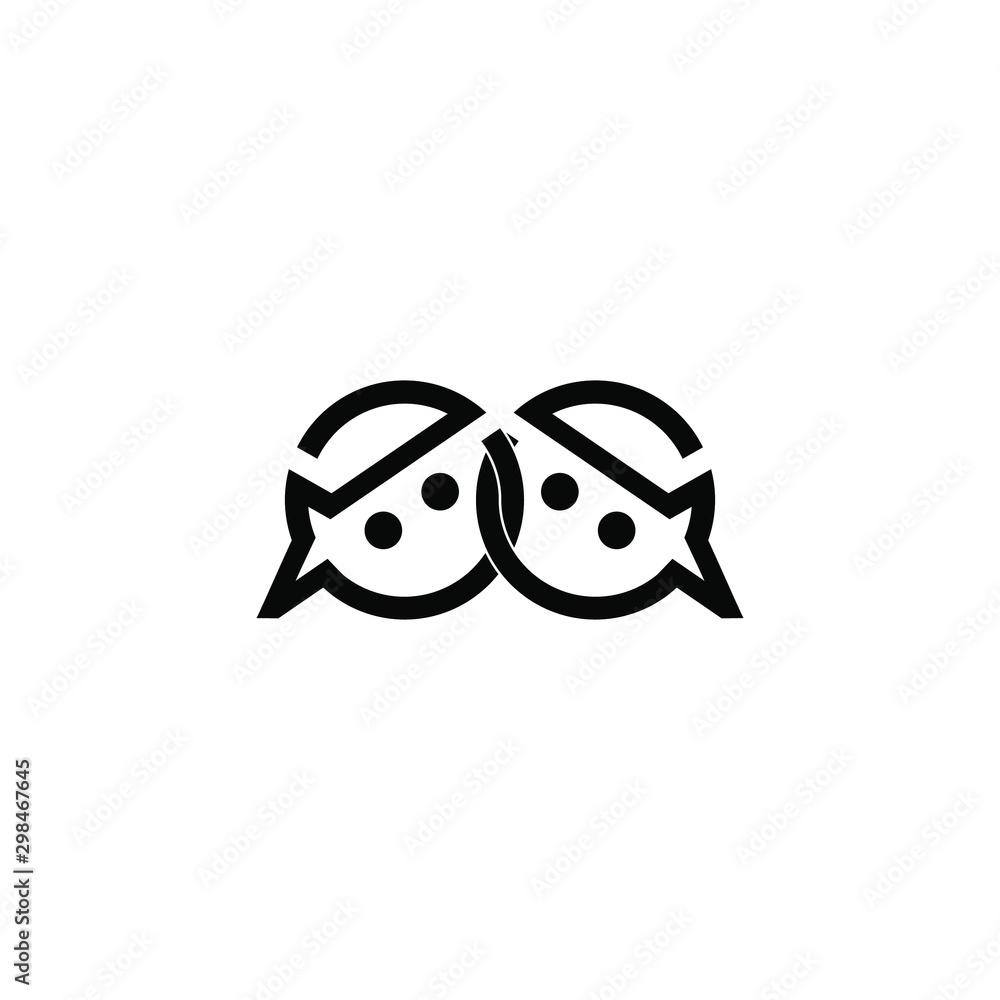 Initial letter e s logo template with modern twin kid line art symbol in flat design chat bubble monogram illustration Initial letter e s logo template with modern twin kid line art symbol in flat design chat bubble monogram illustration