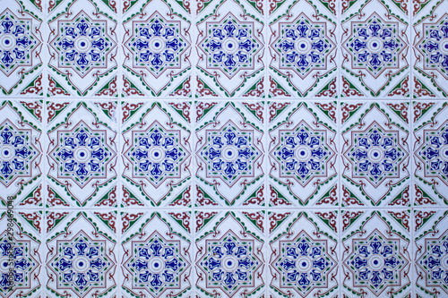 Ceramic tiles with traditional Spanish ornament