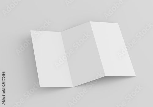 Trifold brochure mockup with white background