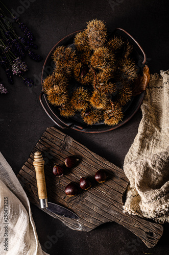 Chestnuts food photography