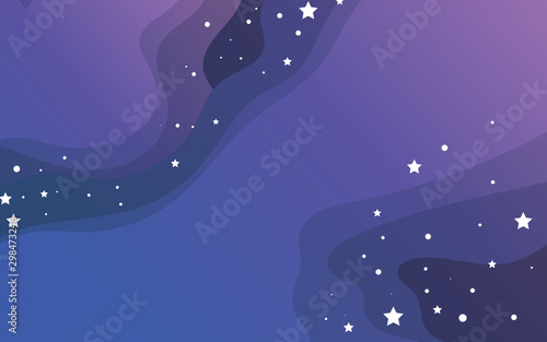 Vector space background with copy space. Cute flat style template with Stars in Outer space.