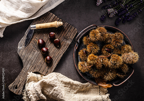 Chestnuts food photography