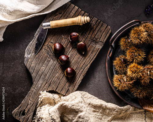 Chestnuts food photography