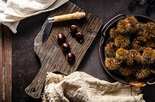 Chestnuts food photography