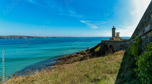 panorama view of thr Petit Minou lighthouse on the Brittany coast