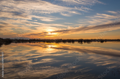 sunset over the lake