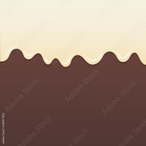 Milk cream and chocolate cream vector.