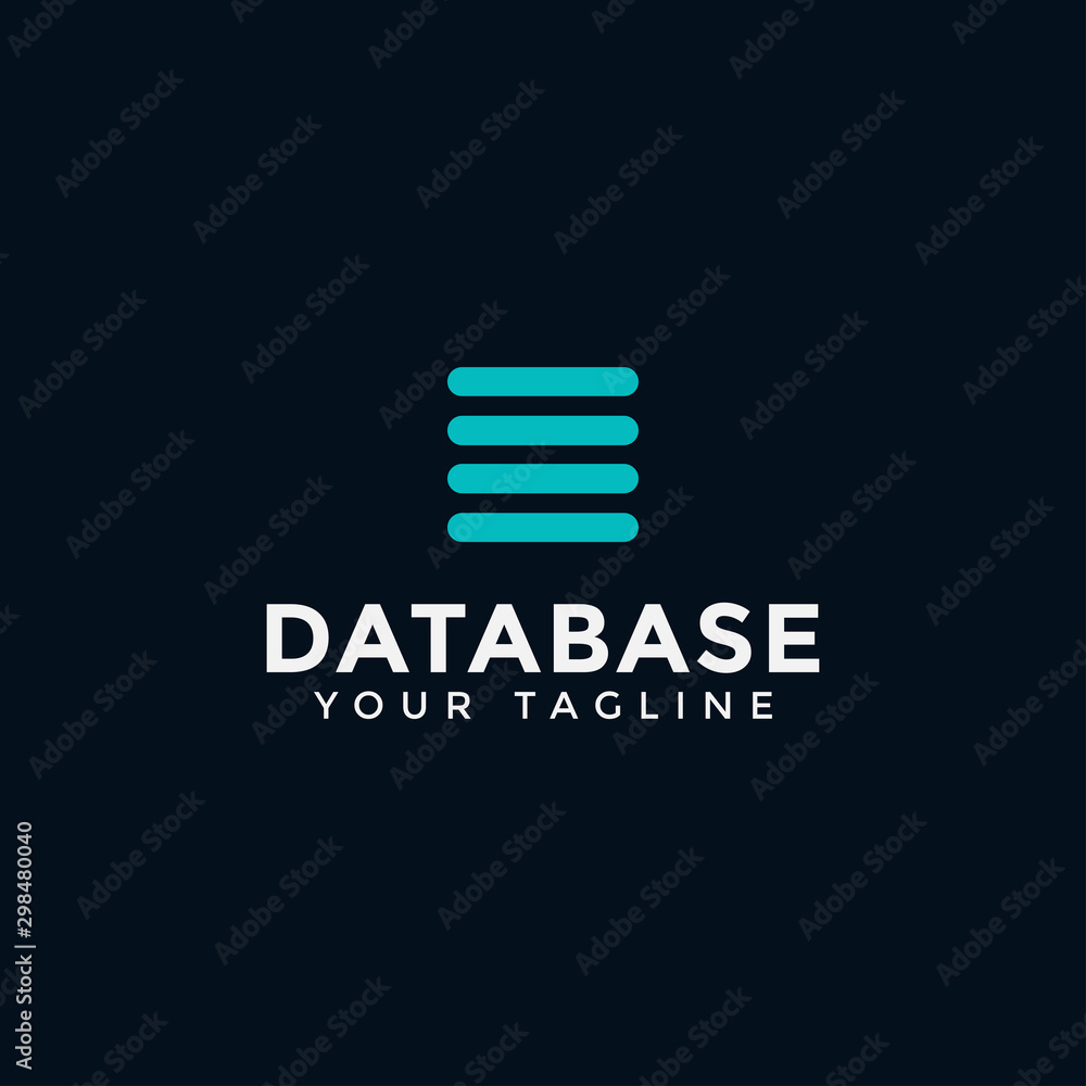 Square Database, Digital Storage Line Logo Design Template Square Database, Digital Storage Line Logo Design Template