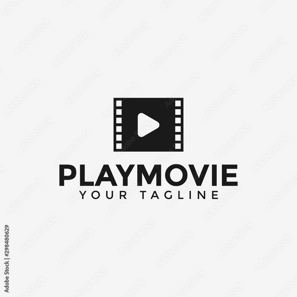 Film Strip and Play, Movie, Cinema, Entertainment Media Logo Design