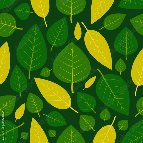 Leaf green yellow pattern vector