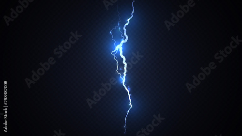 Canvastavla Abstract background in the form of blue lightning strike