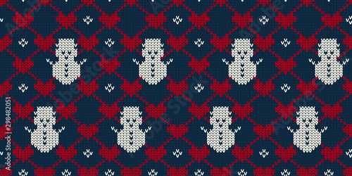 Christmas seamless knitted pattern background, Christmas and New Year greeting cards
