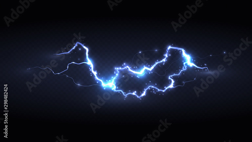 light blue powerful lightning storm photo