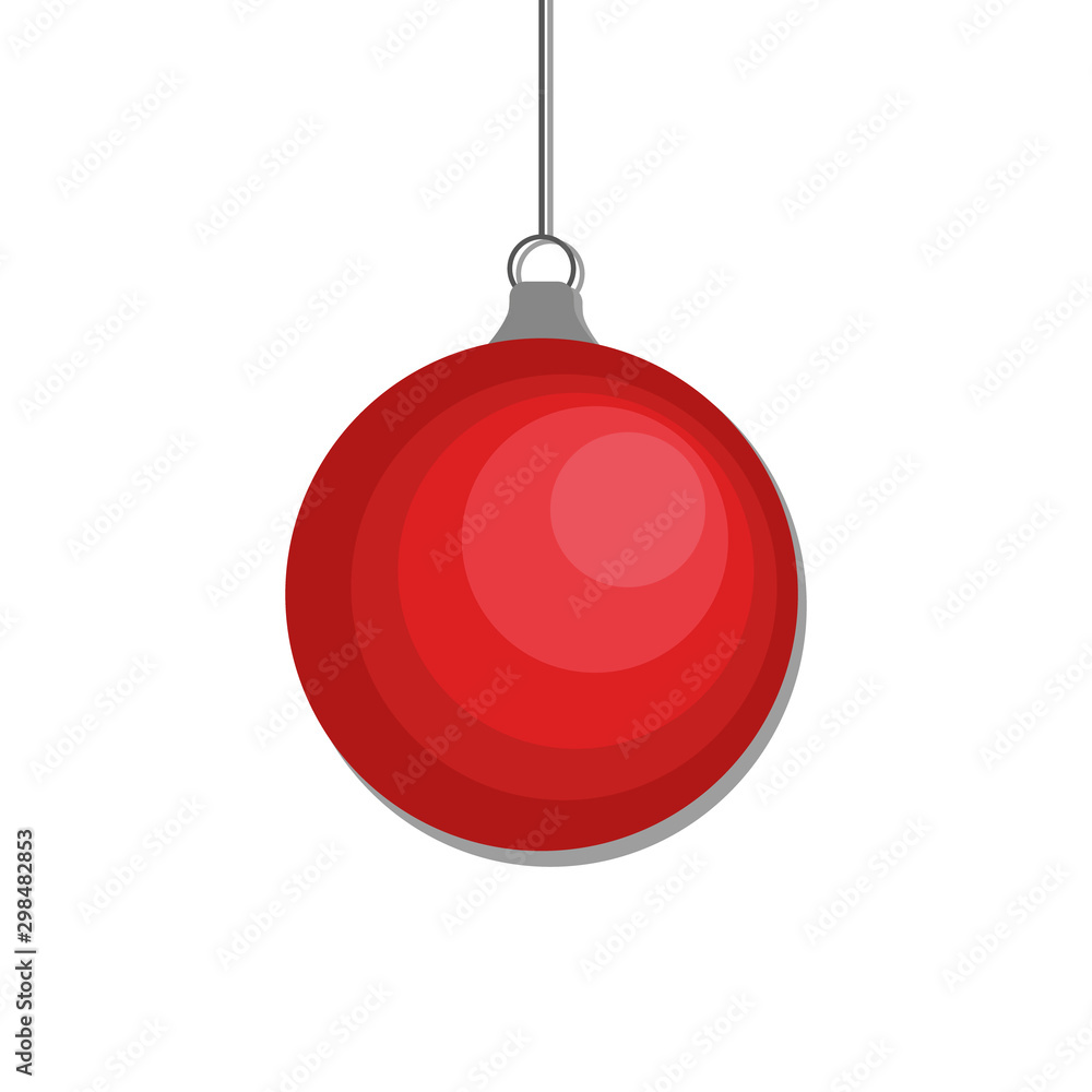 Red Christmas ball, isolated on white background. Vector illustration. Red Christmas ball, isolated on white background. Vector illustration.