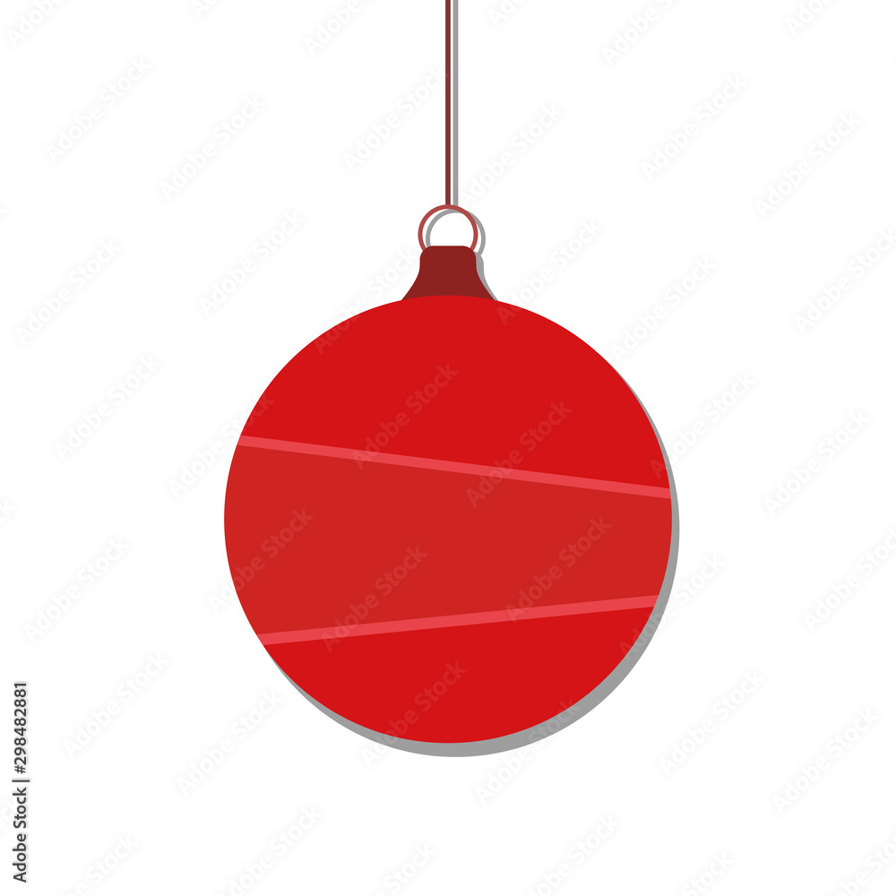 Red Christmas ball, isolated on white background. Vector illustration. Red Christmas ball, isolated on white background. Vector illustration.