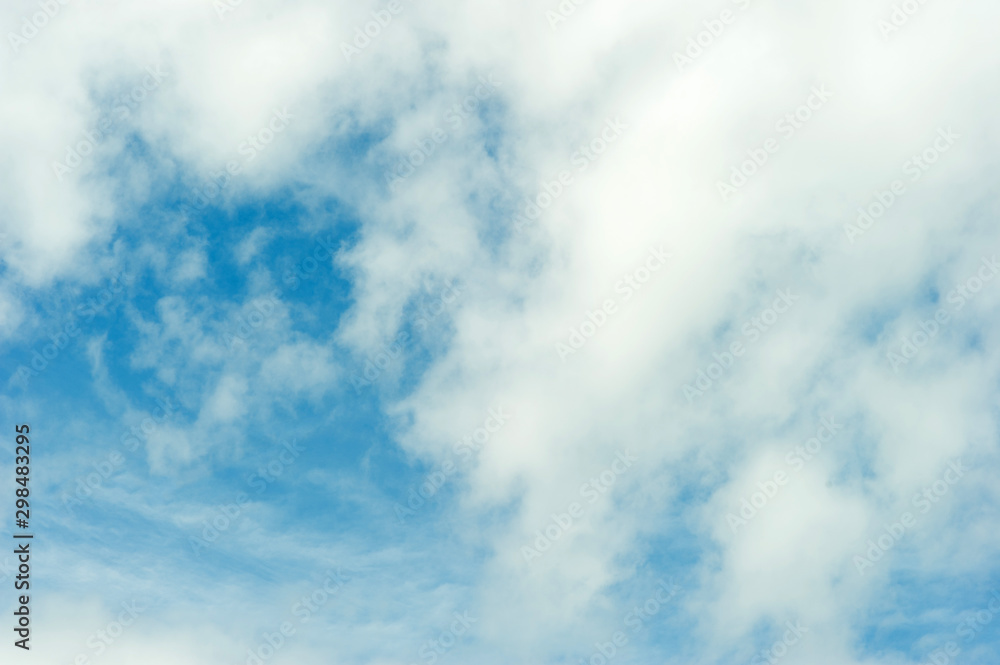 The sky and the blue clouds on a bright blue day Sky and beautiful clouds