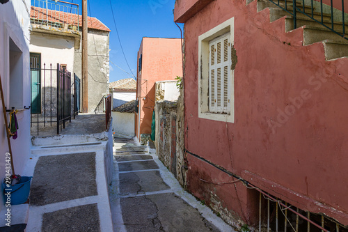 Fototapeta Naklejka Na Ścianę i Meble -  In the streets of Pelekas village on Corfu island