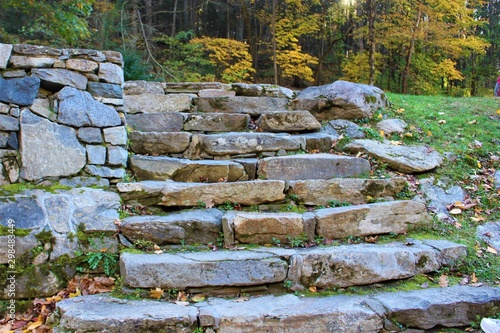 old stone stairs in the garden