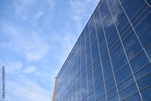 Modern office building detail  glass surface