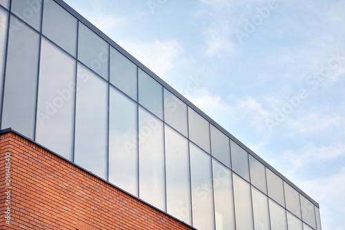 Modern office building detail, glass surface