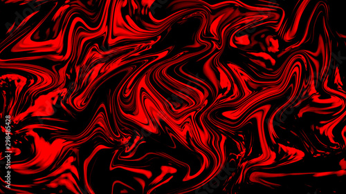 Abstract Red Psychedelic Liquefied Background. Fluid Colorful Texture in Digital Art