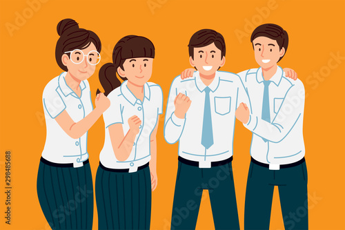 Thai university student team have working together to succeed.