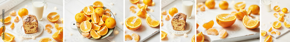 Christmas cupcake with oranges on a white background