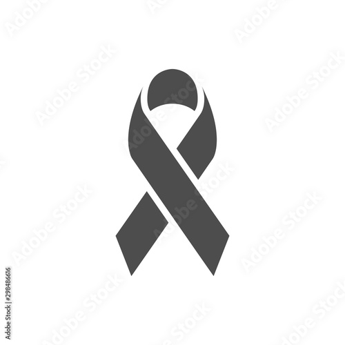 Awareness ribbon glyph icon and breast cancer sign