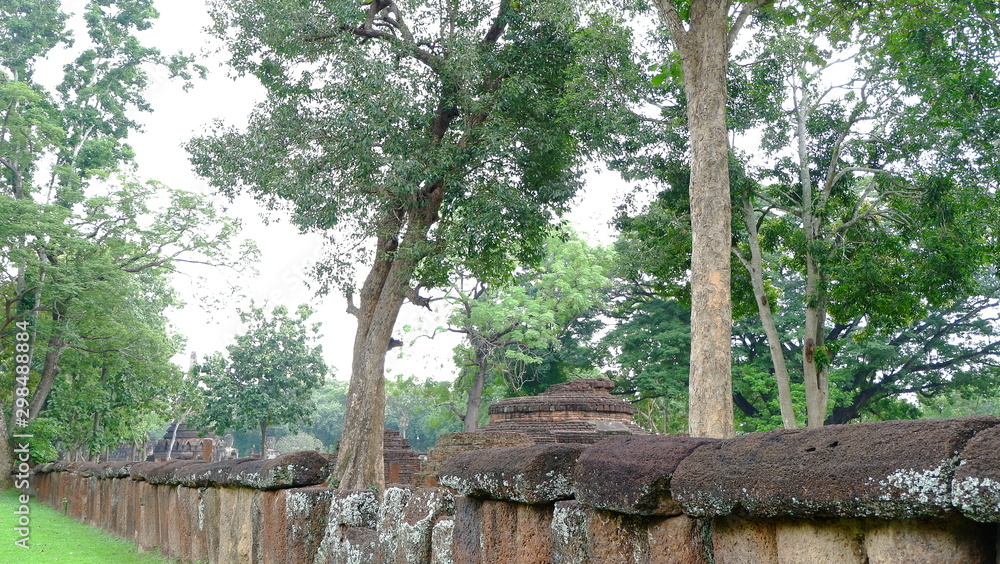 The old wall was built with Laterite in kamphaeng phet Historical Park The old wall was built with Laterite in kamphaeng phet Historical Park