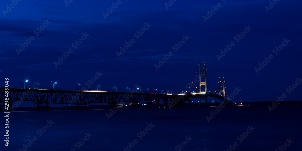 The Mackinac Bridge at twilight The Mackinac Bridge at twilight