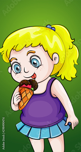 Happy girl eating icecream