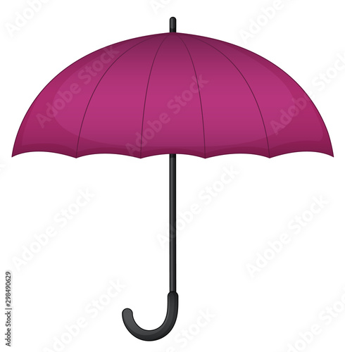 Purple umbrella on white background