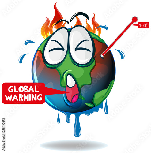 Global warming with earth overheated