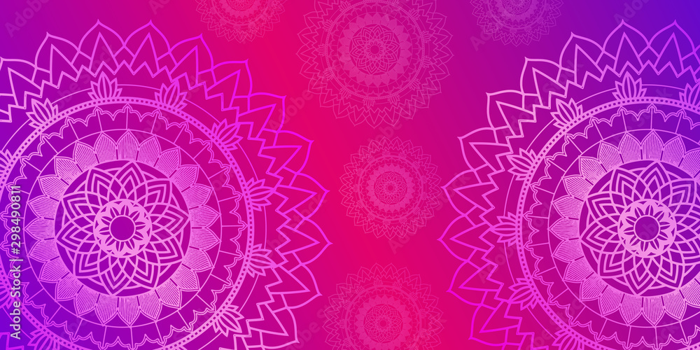 Background design with mandalas on pink background Background design with mandalas on pink background
