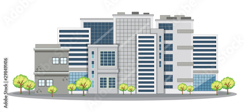 Many office buildings in city