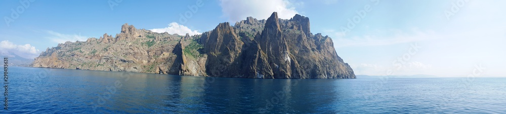 panorama of mountains and sea