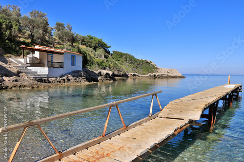The secluded, only accessible on foot or by boat beaches Mikro Seitani Beach and Megalo Seitani Beach on the Greek island of Samos.