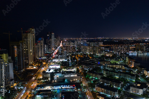 Aerial photo Sunny Isles Beach Miami Dade at night