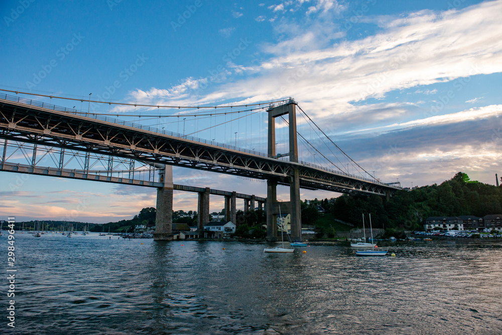 Bridges span the River Tamar between Plymouth and Saltash