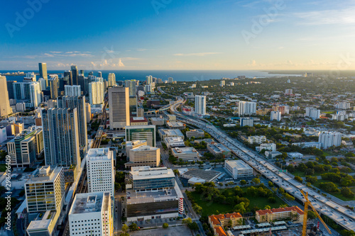 2019 aerial Downtown Miami FL