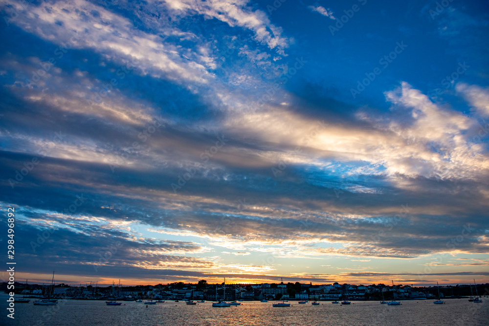 Sunset skies above the River Tamar looking towards Cornwall Sunset skies above the River Tamar looking towards Cornwall