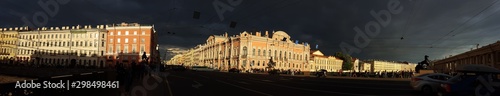 sPanorama of a tormy sky at sunset in St. Petersburg © grigorydo