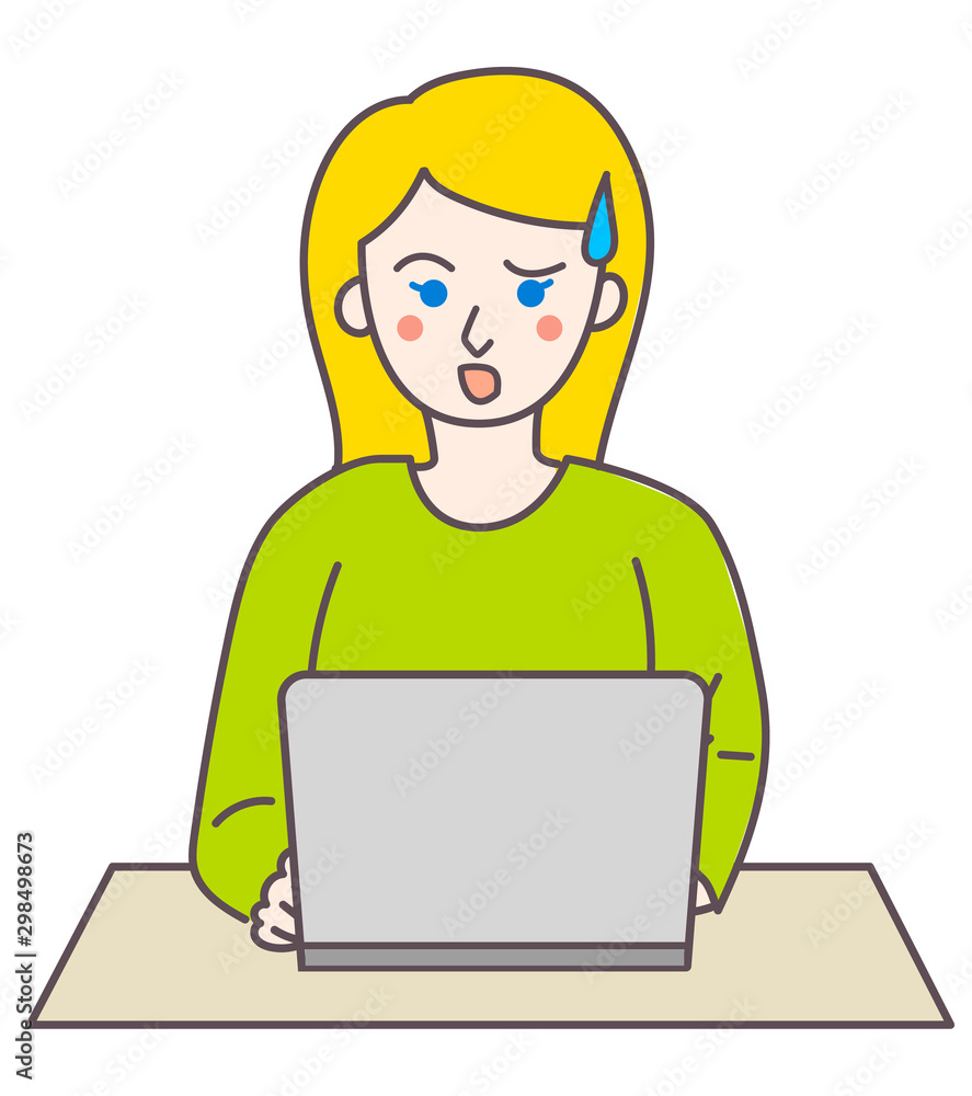 外国人　女性　パソコン