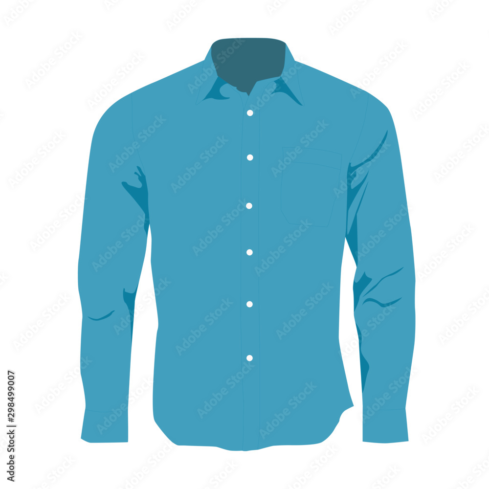 Shirt men blue realistic vector illustration isolated Shirt men blue realistic vector illustration isolated