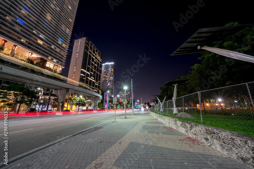Night photo Downtown Miami view from Biscayne Boulevard facing north © Felix Mizioznikov