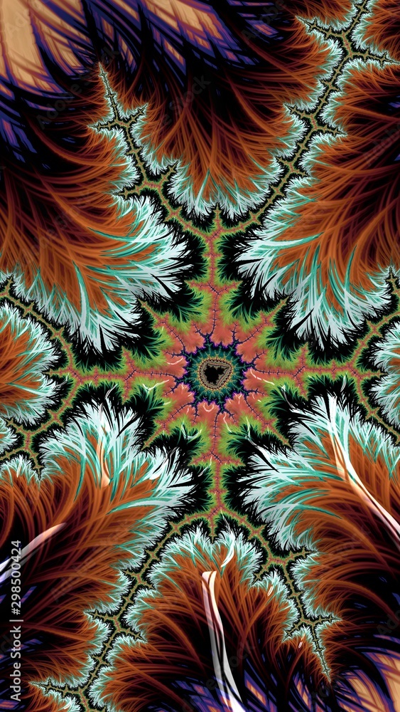 Artfully 3D rendering fractal, fanciful abstract illustration and colorful designed pattern Artfully 3D rendering fractal, fanciful abstract illustration and colorful designed pattern